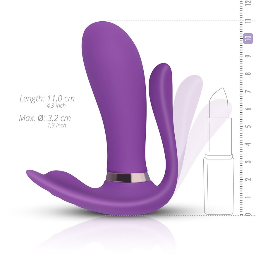 Вибромассажер с анальным и клиторальным стимулятором, и подогревом Boys of Toys - Remote wearable vibrator PURPLE, BS561007-2