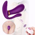 Вибромассажер с анальным и клиторальным стимулятором, и подогревом Boys of Toys - Remote wearable vibrator PURPLE, BS561007-2
