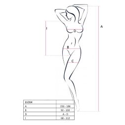 Бодістокінг Passion BS064 One Size, White, боді, закрите плече, відкритий доступ