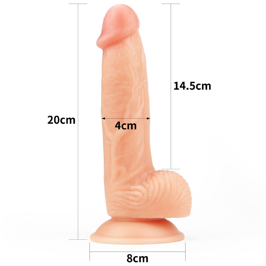 Реалістичний гнучкий фалоімітатор з пружною мошонкою The Ultra Soft Dude 8"