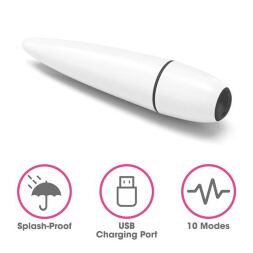 Потужний універсальний ергономічний вібростимулятор IJOY Rechargeable Power Play White