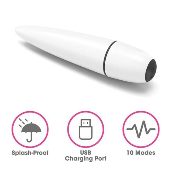 Потужний універсальний ергономічний вібростимулятор IJOY Rechargeable Power Play White
