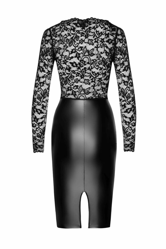 Платье Noir Handmade F295 Euphoria, S, black, кружево, глубокое декольте, юбка миди под латекс