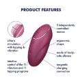 Вибростимулятор-пульсатор Satisfyer Tap &amp; Climax 1 Red, эффект постукивания пальцем, 2 мотора