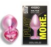 Анальная пробка с кристаллом EGZO - Pink Perl Heart Plug Pink, size S