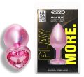 Анальна пробка з кристалом EGZO - Pink Perl Heart Plug Pink, size S