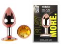 Анальна пробка з кристалом EGZO - Rose Gold Round Plug Yellow size M