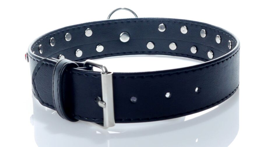 Ошейник из искуственной кожи с кристаллами Fetish Boss Series - Collar Red Crystal, BS3300122
