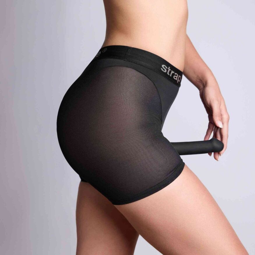 Шорты с фиксацией дилдо Strap-On-Me Harness Lingerie Halo - S - Black