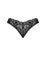 Мереживні стрінги Obsessive Donna Dream crotchless thong XL/2XL Black, відкритий доступ
