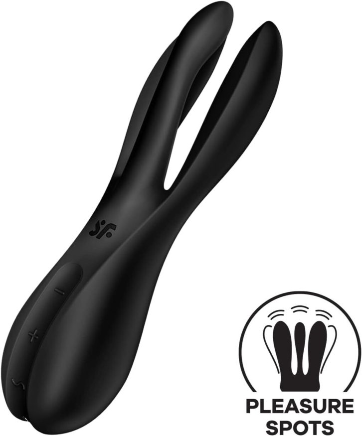 Клиторальный вибратор Satisfyer Threesome 2 Black, 3 гибкие пальчики, 3 мотора