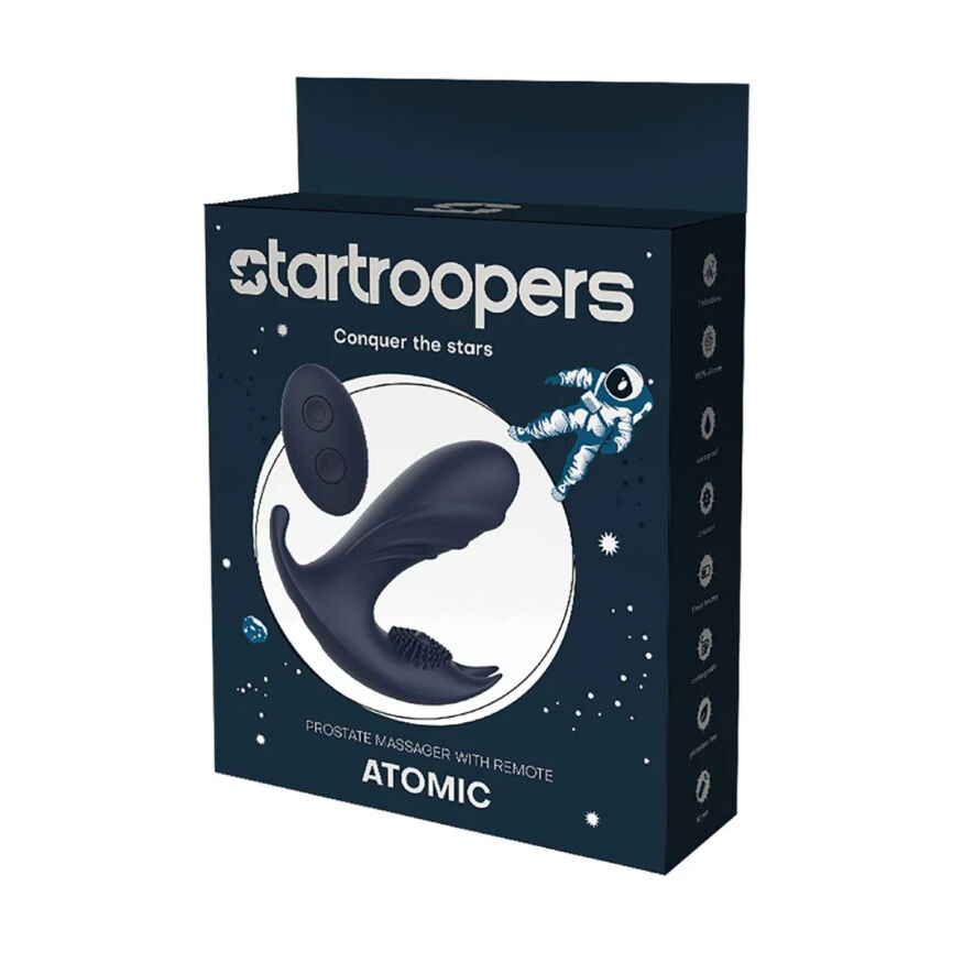 Анатомічний масажер простати з вібрацією Dream Toys Startroopers, синій, 12,5 см