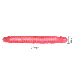 Дуже гнучкий двосторонній фалоімітатор Double Dong Pink, 14"