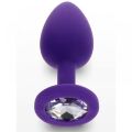 Анальная пробка S с кристаллом Toy Joy, фиолетовая, 7 х 2.5 см