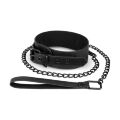 Нашийник з повідцем Bedroom Fantasies: Faux Leather Collar &amp; Chain