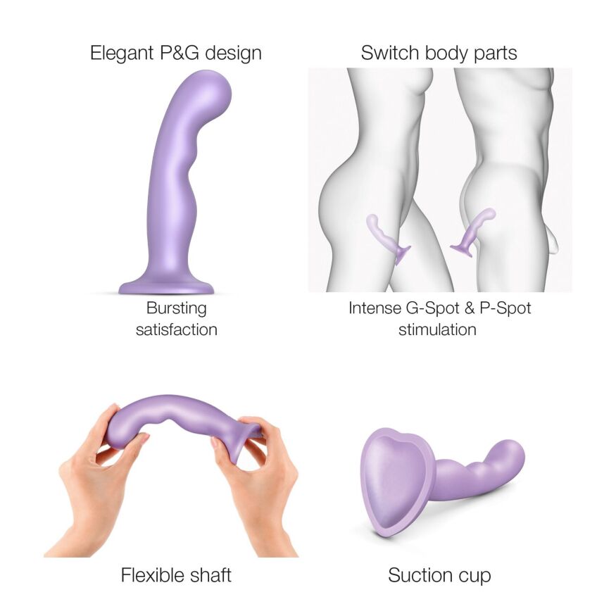 Насадка для страпона Strap-On-Me Dildo Plug P&amp;G Lilas Metallic L