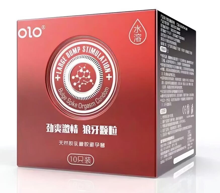 Латексные тонкие текстурированные презервативы OLO - LARGE BUMP STIMULATION, 10 шт