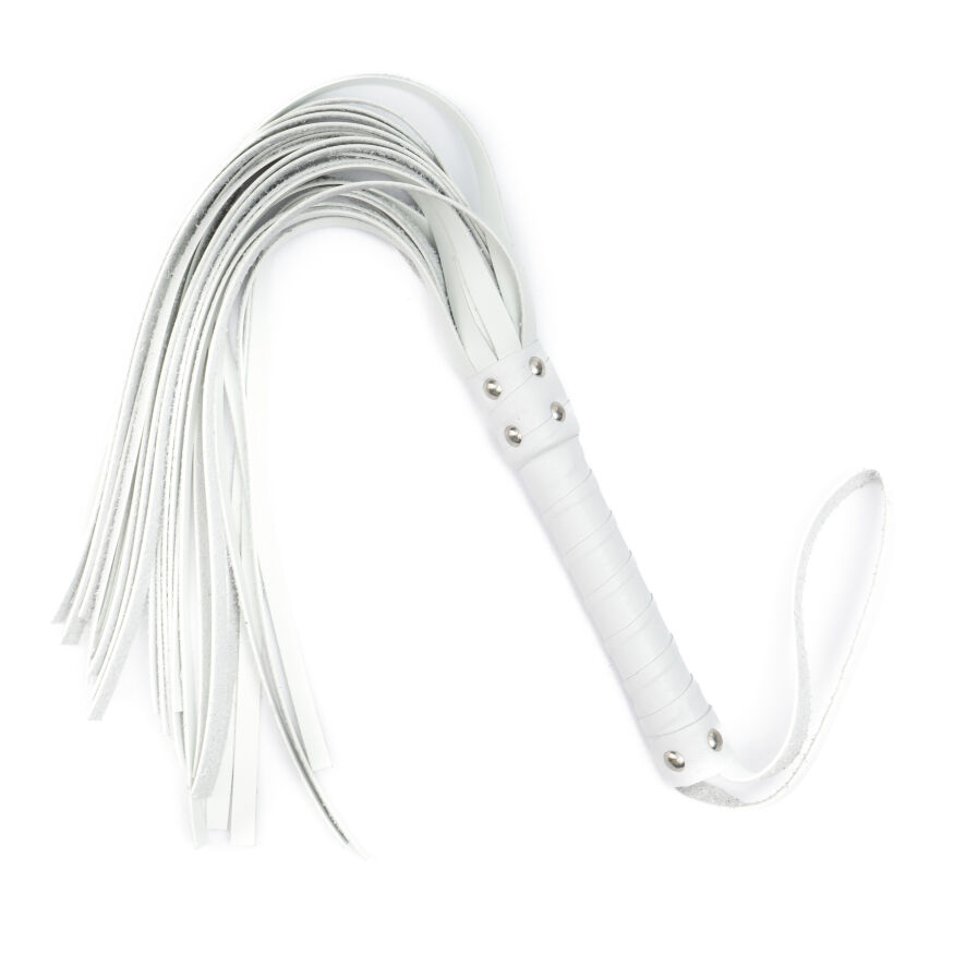 Флоггер из комбинированной кожи Flirty COMBO Leather - White, BM-00013