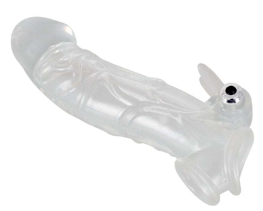 Прозора насадка на член з м'якого еластичного матеріалу Chrystal Skin Penis Sleeve Vibro