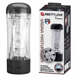 Вібромастурбатор прозорий PRETTY LOVE JAMARA в колбі, прозорий, 19 х 6.5 см