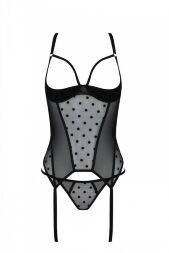 Корсет Passion MARINA CORSET, S/M, black, з відкритими чашками
