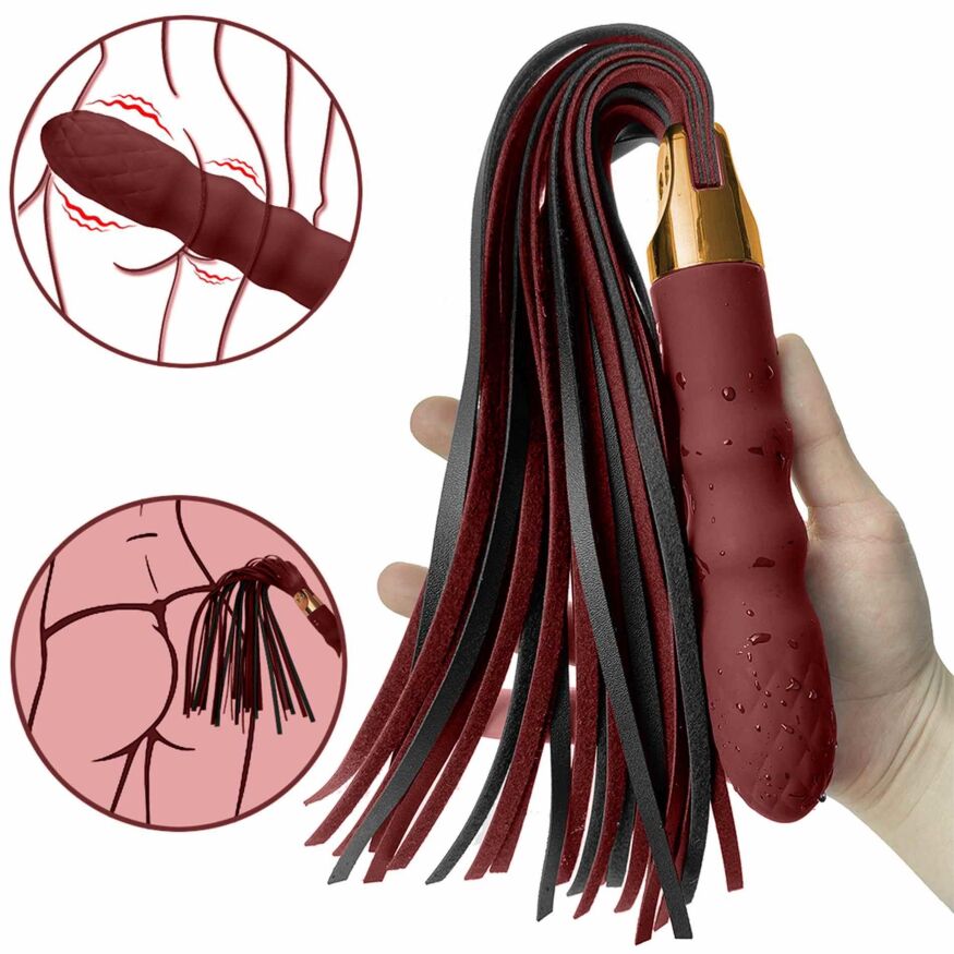 Оригінальна універсальна секс-іграшка 2в1: вібратор та флогер Virbating Flogger