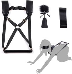 БДСМ-набор LOCKINK YEAHWOW Black Doggy Style Saddle set