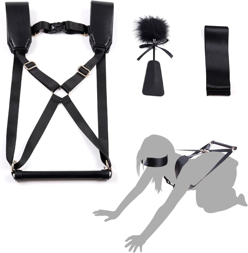 БДСМ-набор LOCKINK YEAHWOW Black Doggy Style Saddle set