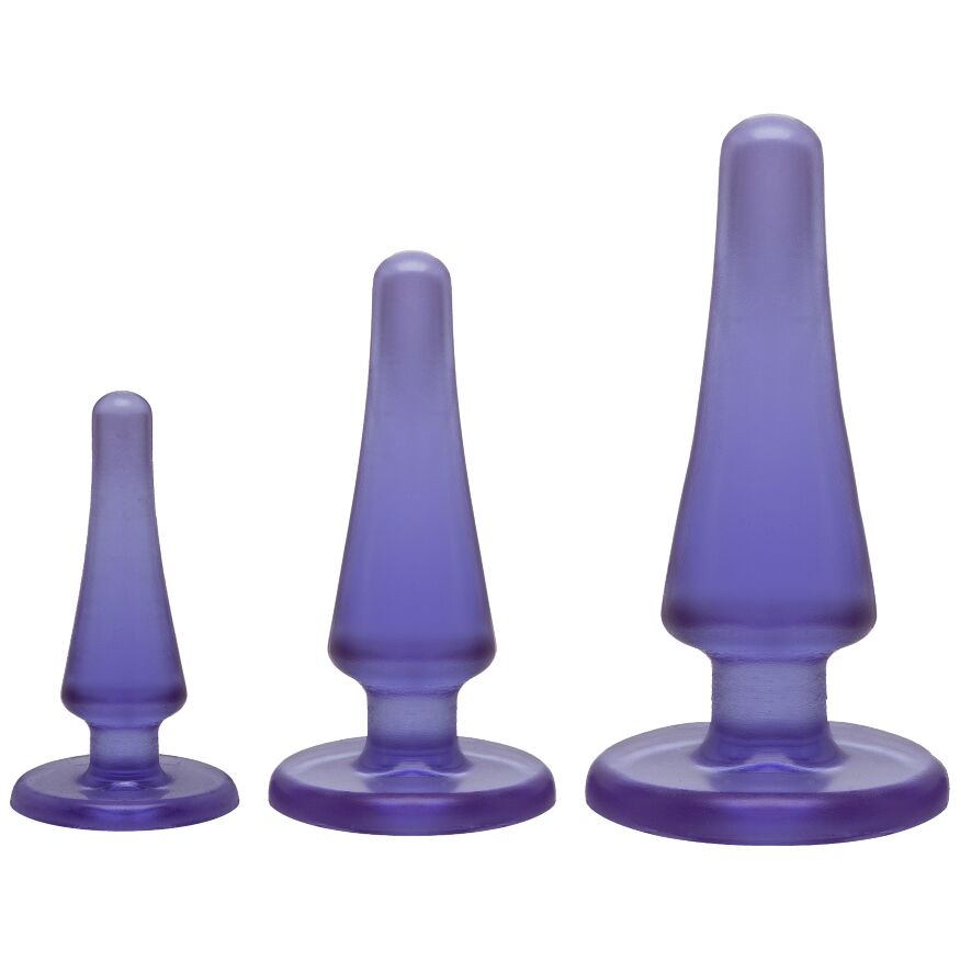 Набор анальных пробок Doc Johnson Crystal Jellies Anal - Purple