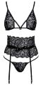 Комплект белья Suspender Set black S/M