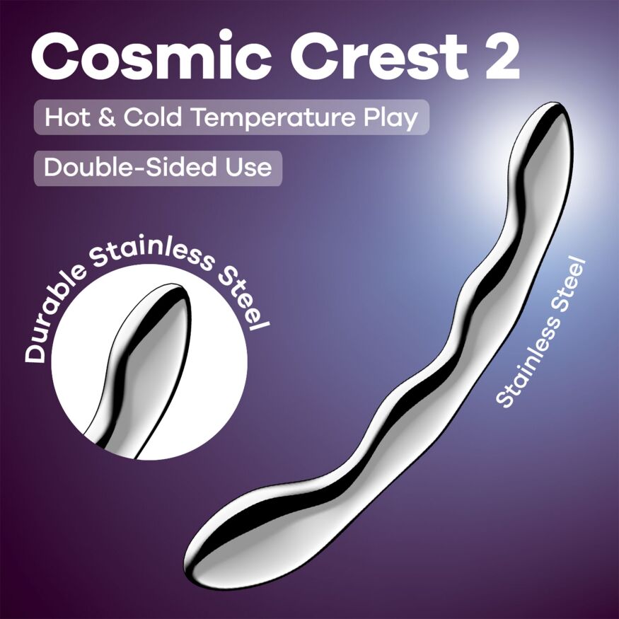 Важкий металевий ділдо Satisfyer Cosmic Crest 2 - 676 г