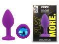 Силиконовая анальная пробка EGZO - Silicone Purple Round Plug Blue, size S