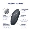 Вібростимулятор-пульсатор Satisfyer Tap &amp; Climax 1 Grey, ефект постукування пальцем, 2 мотори