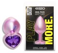 Анальна пробка з кристалом EGZO - Pink Perl Heart Plug Purple, size S
