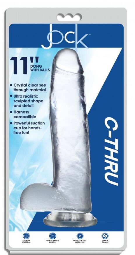 CN-09-0705-00 Фаллоимитатор реалистичный на присоске Jock C-Thru прозрачный, 28 см
