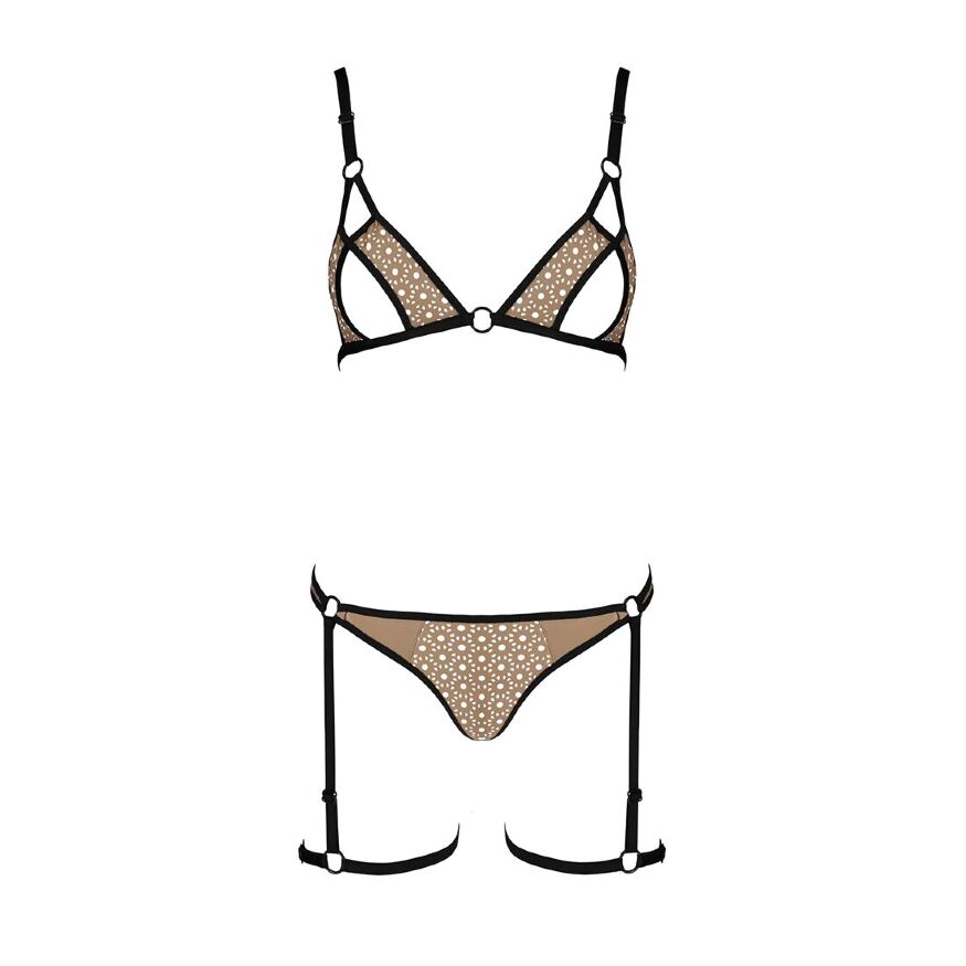 Passion - GABI SET - Сексуальный комплект белья, XXL/XXXL (бежевый)