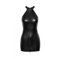 Соблазнительное виниловое мини-платье S F278 Noir Handmade, с молнией, черное
