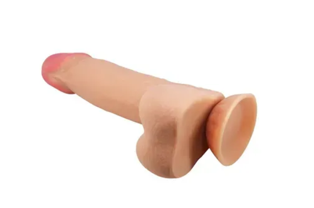 Фалоімітатор на присосці, з хребтом та ефектом ковзної шкіри LyBaile - Sliding Skin 8,5'' Flesh