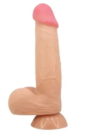 Фалоімітатор на присосці, з хребтом та ефектом ковзної шкіри LyBaile - Sliding Skin 8,5'' Flesh