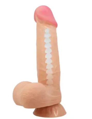 Фалоімітатор на присосці, з хребтом та ефектом ковзної шкіри LyBaile - Sliding Skin 8,5'' Flesh