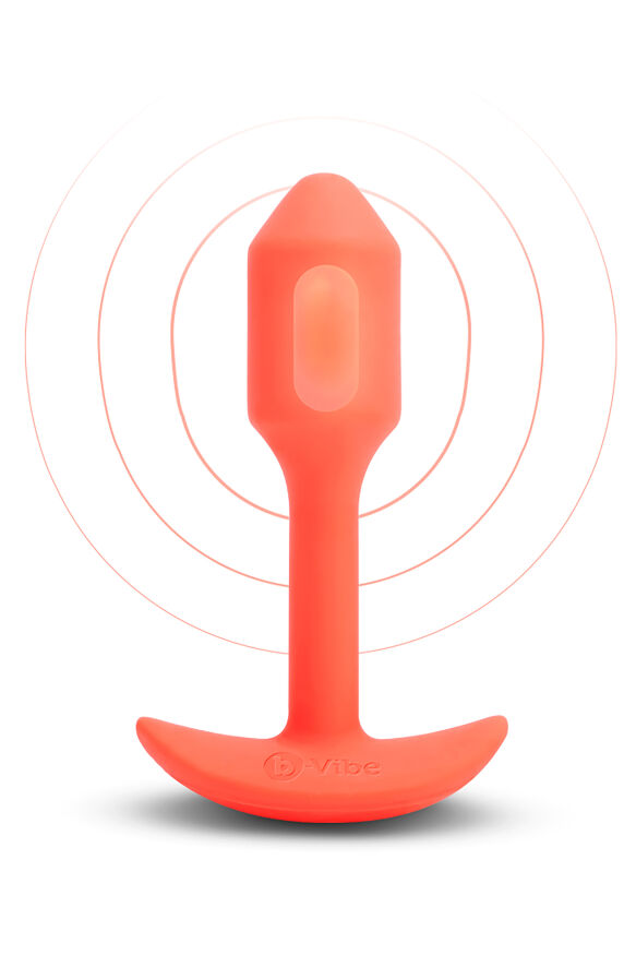 Анальна пробка с вибрацией размер S B-Vibe Vibrating Snug Plug 1, оранжевая
