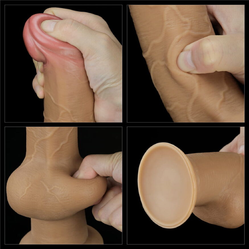 Фаллоимитатор - Dual-Layered Handle Cock 9.5" Flesh