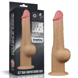 Фаллоимитатор - Dual-Layered Handle Cock 9.5" Flesh