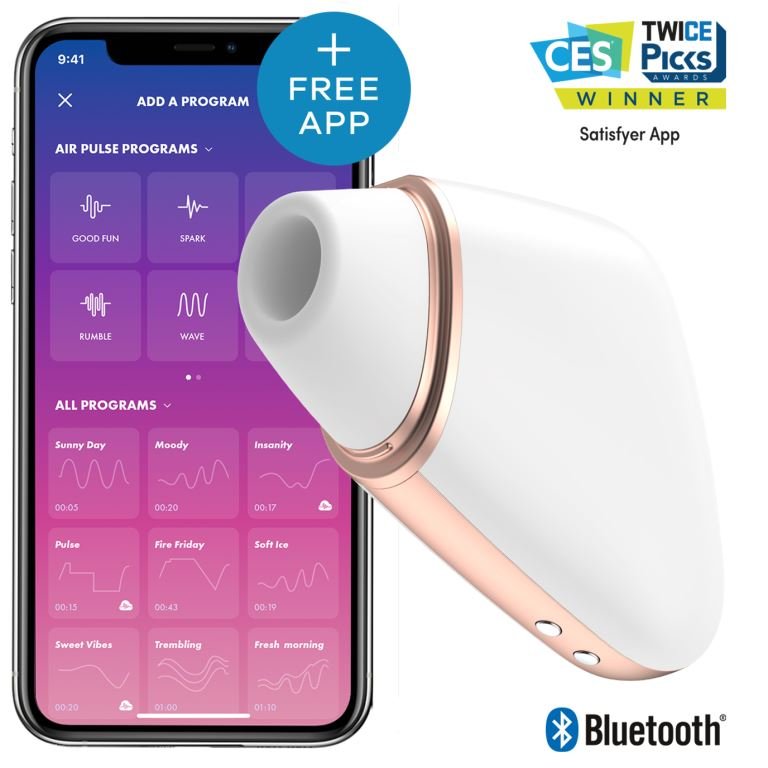 Вакуумний кліторальний смарт вібратор - Satisfyer Love Triangle White (App)