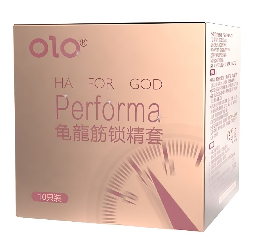 Латексні тонкі текстуровані презервативи з ароматом ванілі OLO - HA FOR GOD Performa, 10 шт