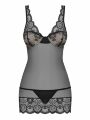 Сорочка эротическая с кружевом Obsessive Сhemise 853-CHE-1 белая, L/XL