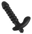 Потужний анальний вібратор чорного кольору Black Velvets Vibrating Plug Medium