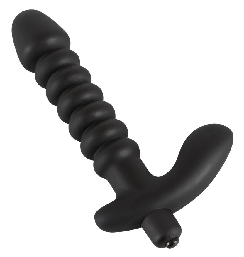 Потужний анальний вібратор чорного кольору Black Velvets Vibrating Plug Medium