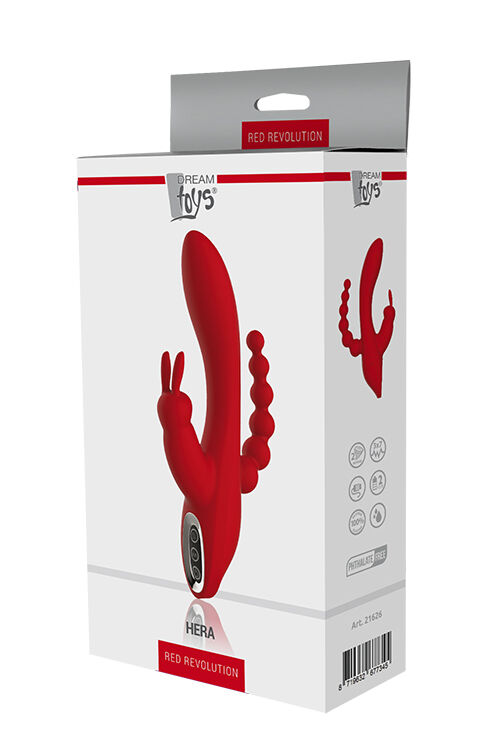 Вібромасажер потрійний Dream toys RED REVOLUTION HERA