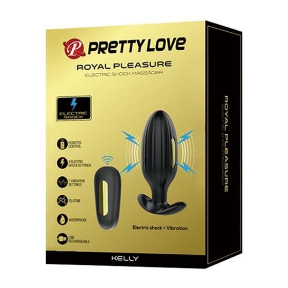 Анальна вібропробка з електростимуляцією - Pretty Love Royal Pleasure Kelly Black